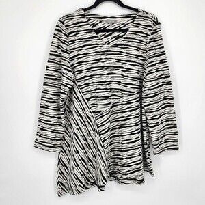 Habitat Clothes To Live In Asymmetrical Tunic Top Stripes Medium